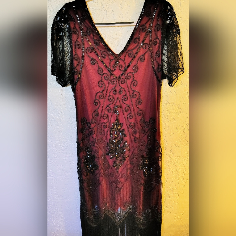 Elegant, Burgundy Evening Dress